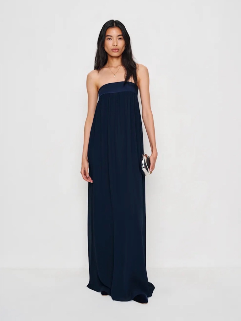 Reformation Maribelle Dress In Navy 12